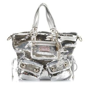 LIMITED EDITION Coach X Poppy Silver Sequin Purse
